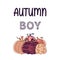 Autumn Boy quote with pumpkins with animal print