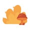 Autumn bush mushroom foliage nature isolated icon style