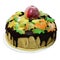 Autumn cake with maple leaves and apple
