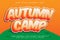 Autumn Camp editable text effect 3D emboss cartoon style