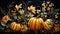 Autumn celebration pumpkin, leaf, and nature decoration generated by AI