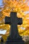 Autumn cemetary cross