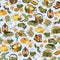 Autumn charm hamsters and pumpkins seamless pattern.