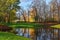 Autumn Chinese pavilion in Pushkin garden