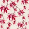 Autumn chinese red maple leaves. Seamless pattern. Watercolor