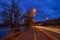 Autumn City Pathway Illuminated At Dawn