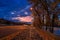 Autumn City Pathway Illuminated At Dawn