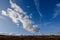 Autumn cloud formation against blue sky over Cannock Chase