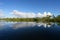 Autumn cloudscape over Pine Glades Lake in Everglades National Park.