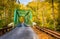 Autumn color and a bridge in Gunpowder Falls State Park, Maryland.