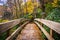 Autumn color and bridge on the Tanawha Trail, along the Blue Rid