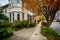 Autumn color and house in downtown Easton, Maryland.