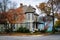 Autumn color and house in Easton, Maryland.