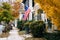 Autumn color and house in Easton, Maryland.