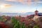 Autumn Color of Kyoto skyline and Kiyomizu-dera Temple in Kyoto