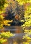 Autumn Color Trees on the Cullasaja River in North Carolina