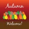 Autumn colorful fall leafs greetings card holidays celebrations
