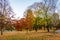 Autumn colorful vegetation of Queens Park - Toronto, Ontario, Canada