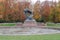 Autumn colors of foliage of leaves on trees in a park in fall Lazienki Royal Baths Park, Warsaw, Poland