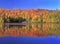 Autumn colors on the lake, Mont Tremblant area, Quebec