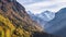 Autumn Colors Swiss Mountain Valley View Aerial 4k