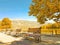 Autumn colors and trees in Ioannina city , lake Pamvotis, Greece