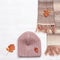 Autumn comfortable  warm woolen scarf and cap and decorative red leaves.