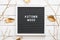 Autumn composition. Flatlay letter board with sign