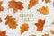 Autumn composition with quote Enjoy fall made from wooden letters