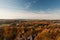 Autumn countryside panorama from lookout on Barenstein hill in Plauen