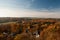 Autumn countryside panorama from lookout on Barenstein hill in Plauen