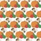 Autumn cute cartoon seamless pattern. Vegetable fruit, leaves, acorns, mushrooms. Easy for design fabric, textile, print