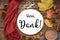 Autumn Decorated Flat Lay With Text Vielen Dank