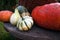 Autumn decoration, pumpkins, winter squash