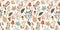 Autumn decorative seamless pattern with seasonal elements