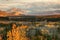 Autumn in Denali national Park at sunset