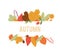 Autumn Design in Vector. Autumn composition. Autumn sale banner on maple leaf foliage pattern background.