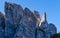 Autumn Dolomites mountain scene, Sudtirol, Italy. Cinque Torri Five towers rock formation