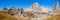 Autumn Dolomites mountain scene, Sudtirol, Italy. Cinque Torri Five towers rock formation