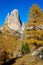 Autumn Dolomites mountain scene, Sudtirol, Italy. Cinque Torri Five towers rock formation