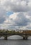 The autumn dramatic sky of Paris over the Seine, France