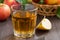 Autumn drink - apple cider or juice in a glass