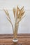 Autumn ears of wheat gold colored in vase