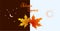 Autumn equinox vector illustration. September 22. Concept design with maple leafs in darker and lighter color