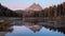 Autumn evening Lake Antorno and Three Peaks of Lavaredo, Dolomites, Italy