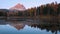 Autumn evening Lake Antorno and Three Peaks of Lavaredo, Dolomites, Italy