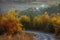 Autumn evening rural landscape