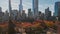 Autumn Fall. Autumnal Central Park view from drone. Aerial of NY City Manhattan Central Park panorama in Autumn. Central