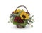 Autumn Fall Flower Arrangement with Sunflowers in a Basket - Thanksgiving Centerpiece