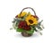 Autumn Fall Flower Arrangement with Sunflowers in a Basket - Thanksgiving Centerpiece